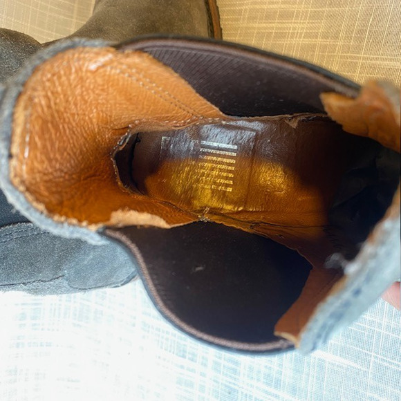 Frye Sabrina Chelsea Suede Heeled Boots Womens Gray ]Pull On Bootie 7.5 M - Picture 7 of 8